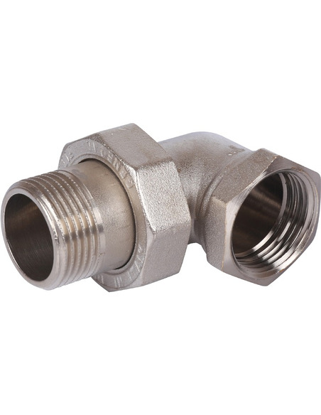 Разъемное соединение "американка" никелированное STOUT 1" ВР-НР угловое