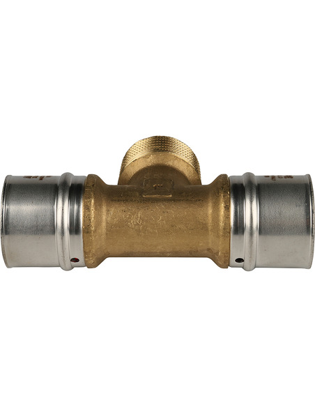 Тройник переходной STOUT 32x1"х32 НР для металлопластиковых труб пресс