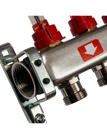 Коллектор STOUT из нержавеющей стали с расходомерами 11 вых.