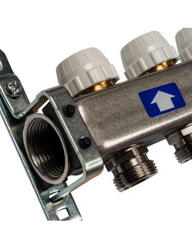 Коллектор STOUT из нержавеющей стали с расходомерами 11 вых.