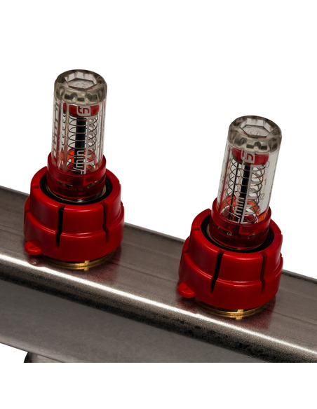 Коллектор STOUT из нержавеющей стали с расходомерами 11 вых.