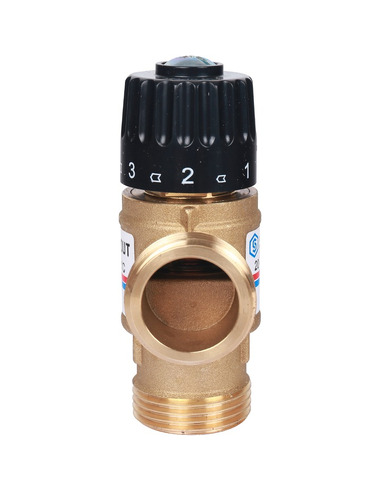 Термостатический смесительный клапан STOUT 20-43°C, 1" НР, Kvs 2,5