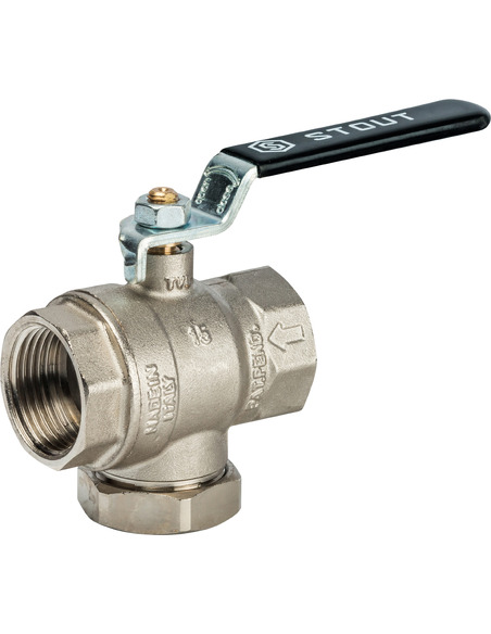 Кран шаровой STOUT 1" ВР-ВР с фильтром (рычаг)