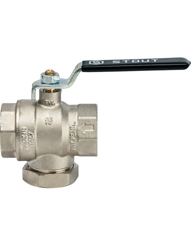 Кран шаровой STOUT 1" ВР-ВР с фильтром (рычаг)