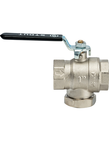 Кран шаровой STOUT 1" ВР-ВР с фильтром (рычаг)