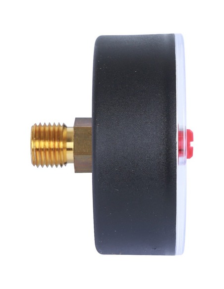 Манометр STOUT 63 мм, 1/4", 0-4 бар, аксиальный с указателем предела