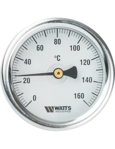 Термометр биметаллический Watts F+R801 OR 63 мм, 0-160ºС погружной, гильза 50 мм