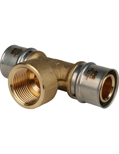 Тройник переходной STOUT 32x1"х32 ВР для металлопластиковых труб пресс