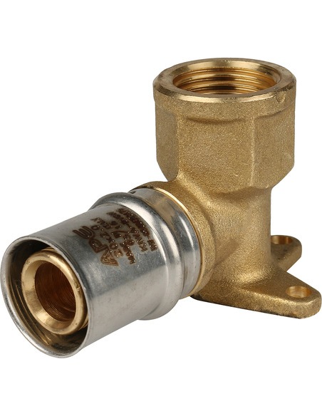 Угольник с креплением STOUT 20x1/2" ВР для металлопластиковых труб пресс