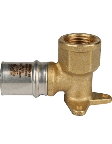 Угольник с креплением STOUT 20x1/2" ВР для металлопластиковых труб пресс