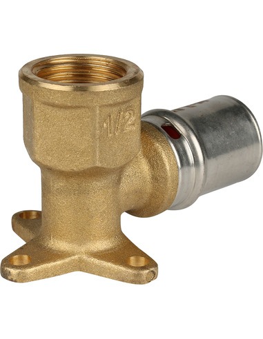 Угольник с креплением STOUT 20x1/2" ВР для металлопластиковых труб пресс