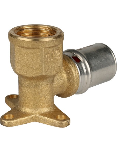 Угольник с креплением STOUT 20x1/2" ВР для металлопластиковых труб пресс