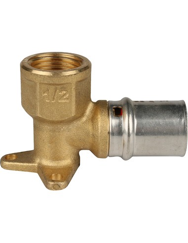 Угольник с креплением STOUT 20x1/2" ВР для металлопластиковых труб пресс