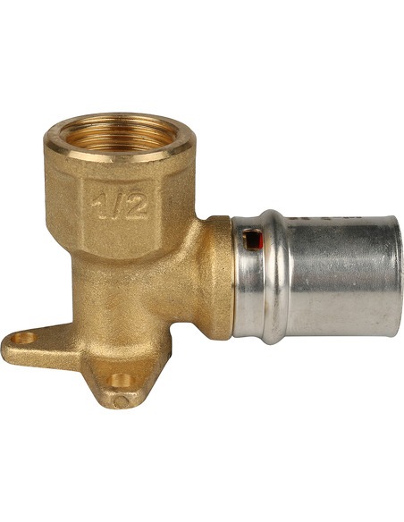 Угольник с креплением STOUT 20x1/2" ВР для металлопластиковых труб пресс