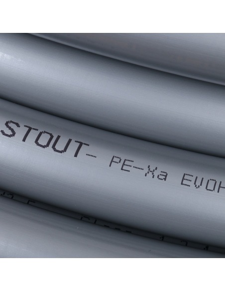 Труба из сшитого полиэтилена STOUT 25х3,5 PE-Xa/EVOH серая (бухта 50 м)