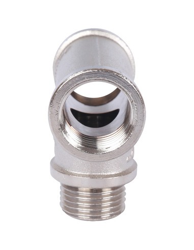 Тройник никелированный STOUT 1/2" ВРхНРхВР