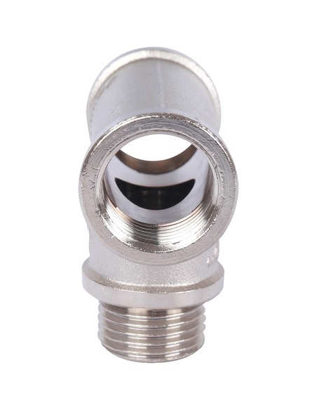 Тройник никелированный STOUT 1/2" ВРхНРхВР