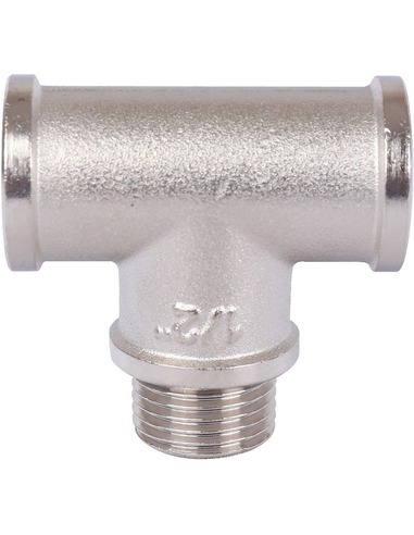 Тройник никелированный STOUT 1/2" ВРхНРхВР