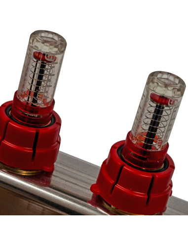 Коллектор STOUT из нержавеющей стали в сборе с расходомерами 12 вых.