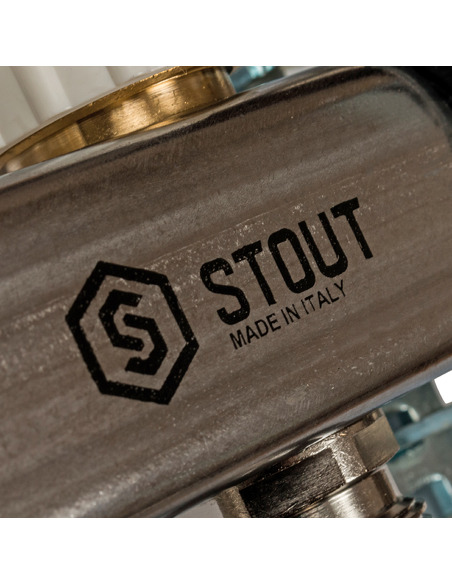 Коллектор STOUT из нержавеющей стали в сборе с расходомерами 12 вых.