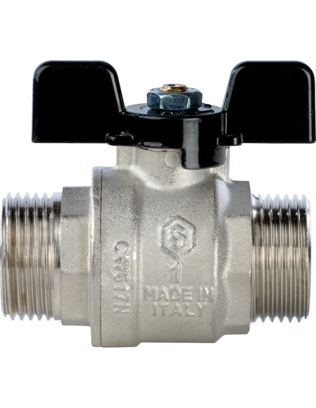 Кран шаровой STOUT полнопроходной 1" НР-НР (бабочка)