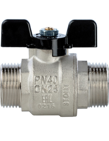 Кран шаровой STOUT полнопроходной 1" НР-НР (бабочка)