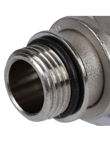 Клапан запорно-балансировочный STOUT 1/2" угловой с дополнительным уплотнением