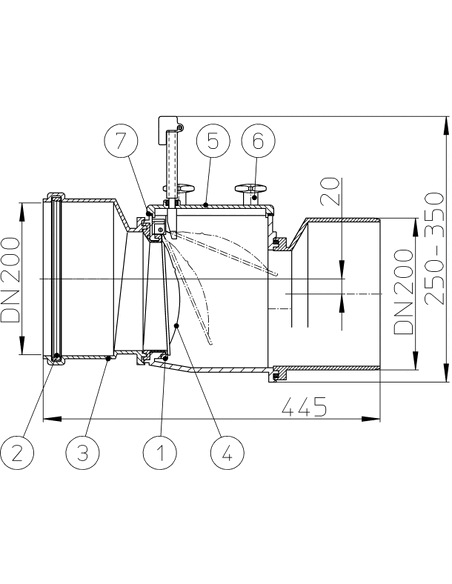 Затвор канализационный HL720.1 Ø200