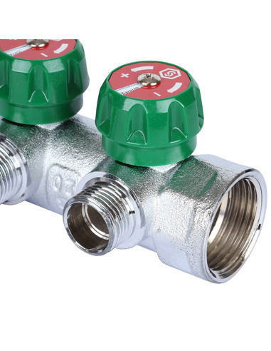 Коллектор регулирующий STOUT 3/4", 2 вых. 1/2"