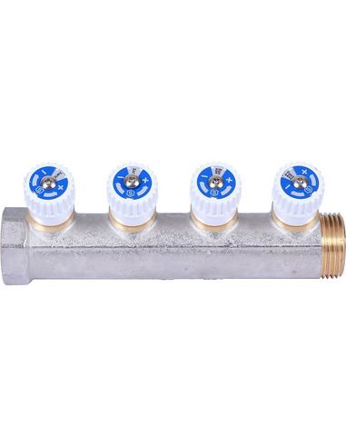 Коллектор распределительный STOUT 3/4", 4 вых. 1/2" плоское уплотнение