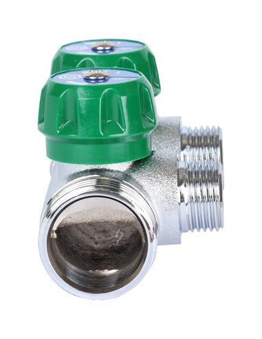 Коллектор регулирующий STOUT 3/4", 2 вых. 1/2" плоское уплотнение