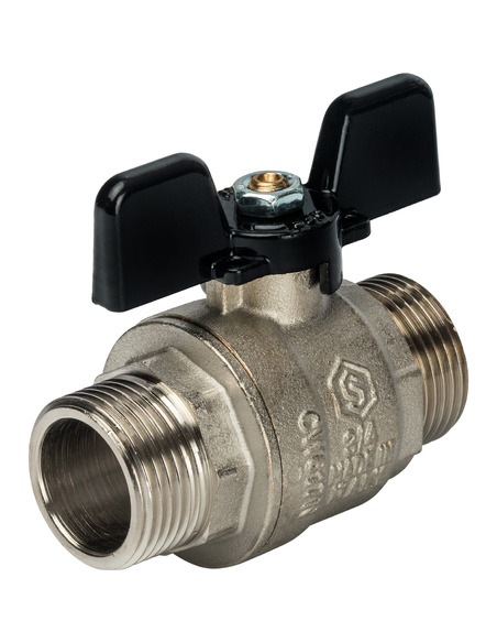 Кран шаровой STOUT полнопроходной 3/4" НР-НР (бабочка)