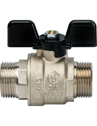 Кран шаровой STOUT полнопроходной 3/4" НР-НР (бабочка)