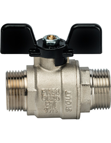 Кран шаровой STOUT полнопроходной 3/4" НР-НР (бабочка)