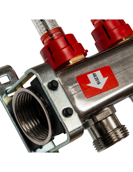 Коллектор STOUT из нержавеющей стали с расходомерами 3 вых.