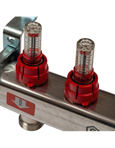 Коллектор STOUT из нержавеющей стали с расходомерами 3 вых.