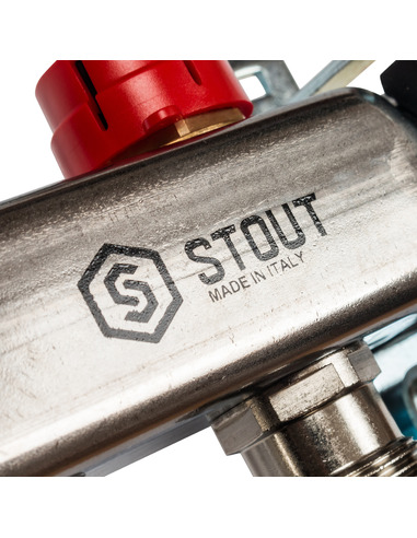 Коллектор STOUT из нержавеющей стали с расходомерами 3 вых.