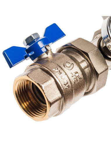 Коллектор STOUT из латуни в сборе с расходомерами 9 вых.