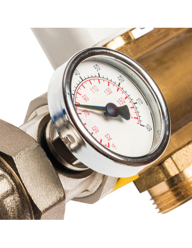 Коллектор STOUT из латуни в сборе с расходомерами 9 вых.