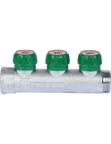 Коллектор регулирующий STOUT 3/4", 3 вых. 1/2" плоское уплотнение