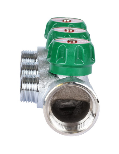 Коллектор регулирующий STOUT 3/4", 3 вых. 1/2" плоское уплотнение