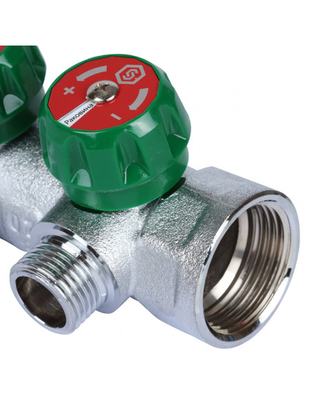 Коллектор регулирующий STOUT 3/4", 3 вых. 1/2" плоское уплотнение