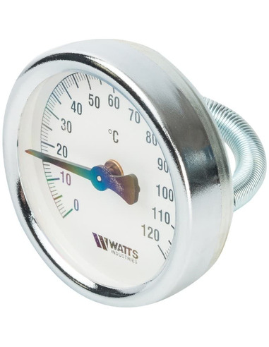Термометр биметаллический Watts F+R810 TCM 63 мм, 0-120ºС накладной