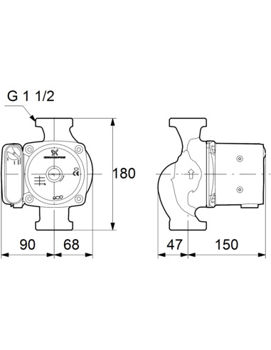 Насос циркуляционный Grundfos UPS 25-100 180