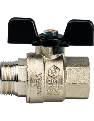 Кран шаровой STOUT полнопроходной 3/4" ВР-НР (бабочка)