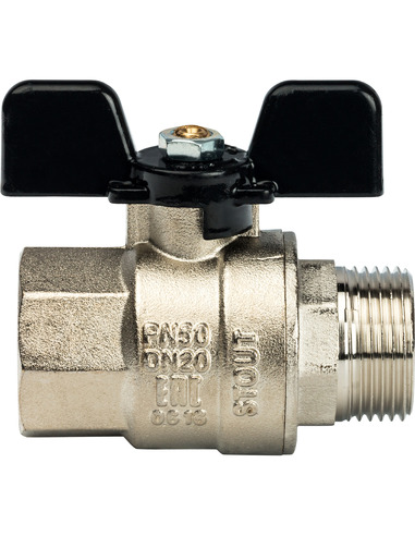 Кран шаровой STOUT полнопроходной 3/4" ВР-НР (бабочка)