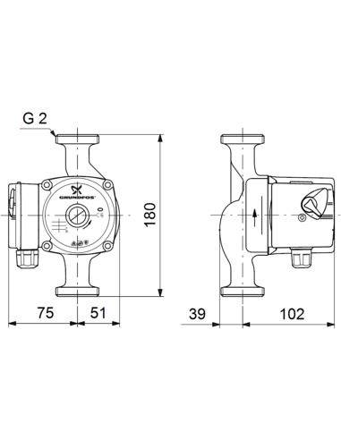 Насос циркуляционный Grundfos UPS 32-40 180