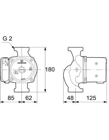 Насос циркуляционный Grundfos UPS 32-80 180