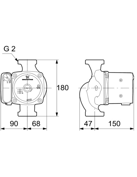 Насос циркуляционный Grundfos UPS 32-100 180 Насос циркуляционный Grundfos UPS 32-100 180