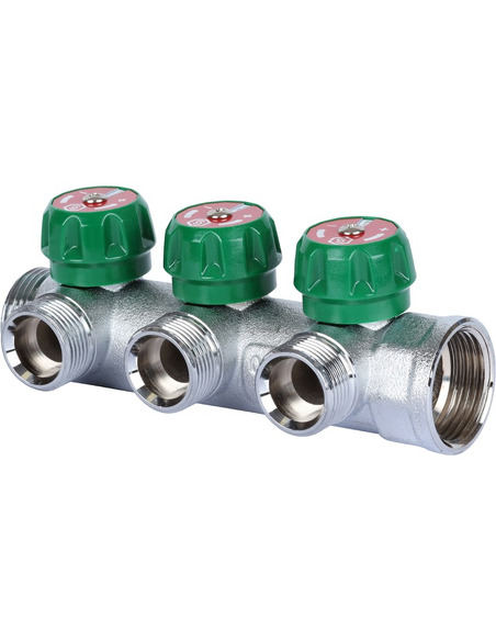 Коллектор регулирующий STOUT 3/4", 3 вых. 3/4" ЕК